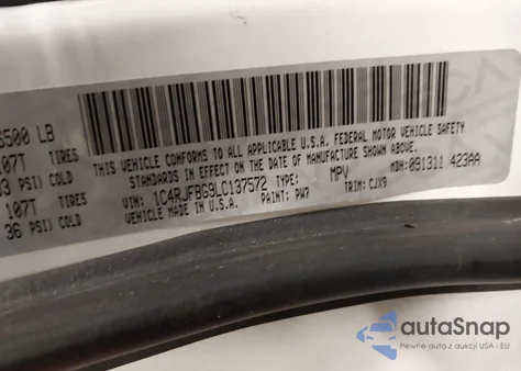 2020 Jeep Grand Cherokee Limited 4X4 z USA, uszkodzony, nr VIN 1C4RJFBG9LC137572